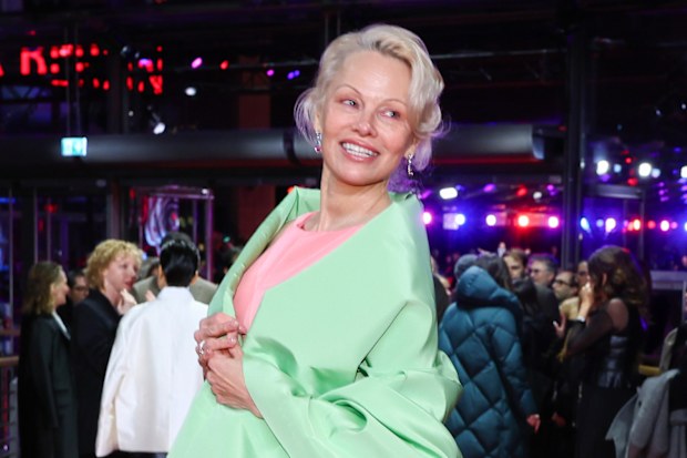 Pamela Anderson at the Rosebush Pruning"premiere during the 76th Berlinale International Film Festival Berlin at Berlinale Palast on February 14, 2026 in Berlin, Germany. 