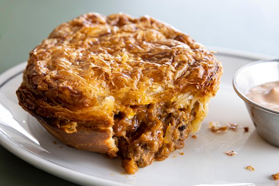 Falco’s Rockwell pie comes with a side of special sauce.