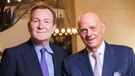Premier Investments' CEO Mark McInnes, left, and chairman Solomon Lew.
