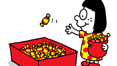 People often fill boxes up with lollies to bring them a sweet year. 