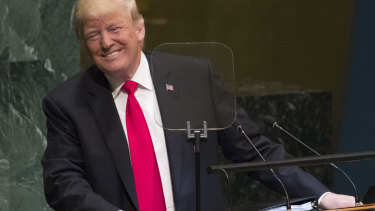 President Donald Trump addresses the 73rd session of the United Nations General Assembly.