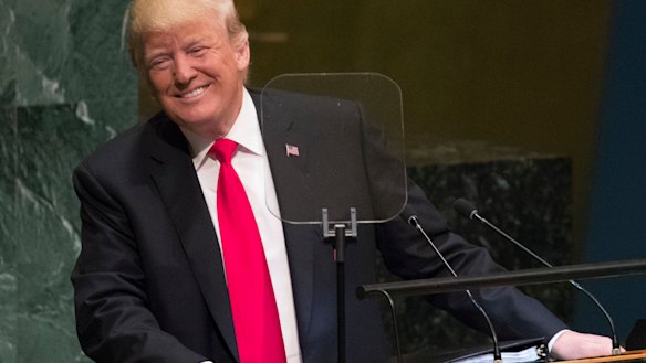 President Donald Trump addresses the 73rd session of the United Nations General Assembly.