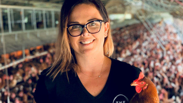 Elise Moncrieff is spending $5000 a week more to feed chickens for egg business The Local Yolk. 