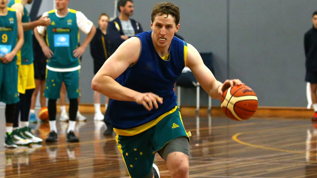 Bairstow trains with the Boomers in 2016. 
