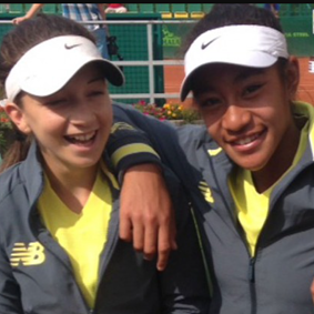 Gabriela Ruffels and Destanee Aiava represented Australia in a junior tennis event in 2014. Aiava is currently ranked 162 on the WTA tour.   