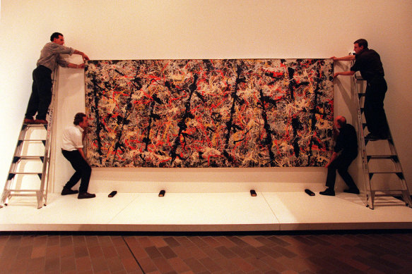 Jackson Pollock’s Blue Poles at the National Gallery of Australia in Canberra. 