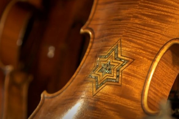A violin with a Star of David carved into its back from the Violins of Hope collection.