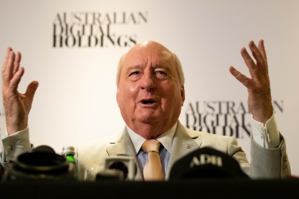 Alan Jones announces his new morning program in Sydney in December last year.