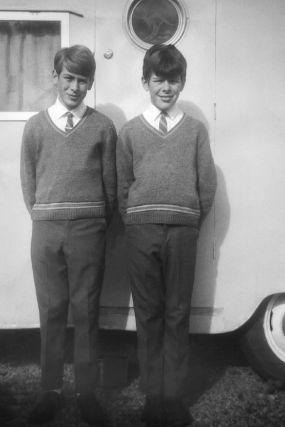 Bill (on right) with his brother Wayne not long before the road accident.