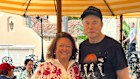 Donald Trump supporters Gina Rinehart and Elon Musk at a meeting in Florida earlier this year.