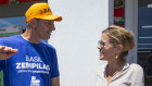 Perth Lord Mayor and soon-to-be Liberal MP Basil Zempilas with party leader Libby Mettam during the campaign.