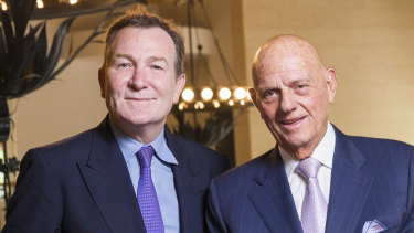 Premier Investments' CEO Mark McInnes, left, and chairman Solomon Lew.