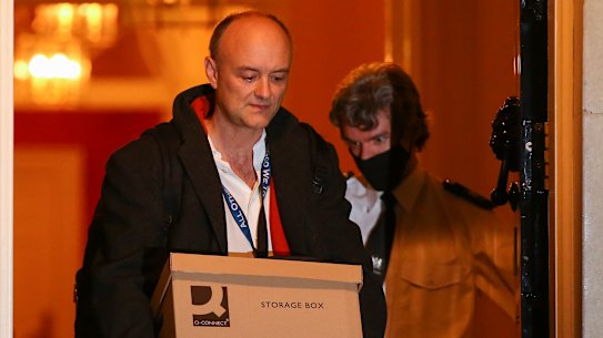 Dominic Cummings leaves Downing Street for the final time on Friday afternoon.
