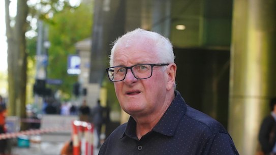 Retiree Paul Willigenburg leaves the County Court after giving evidence in the inqury into the McCrae landslides.