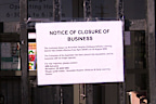 A note was taped to the front gates advising parents of the centre’s closure.