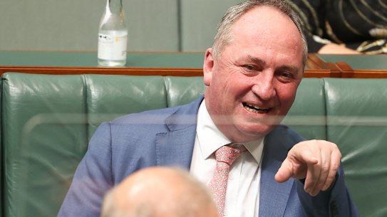 Prime Minister Scott Morrison and Deputy Prime Minister Barnaby Joyce during Question Time at Parliament House.