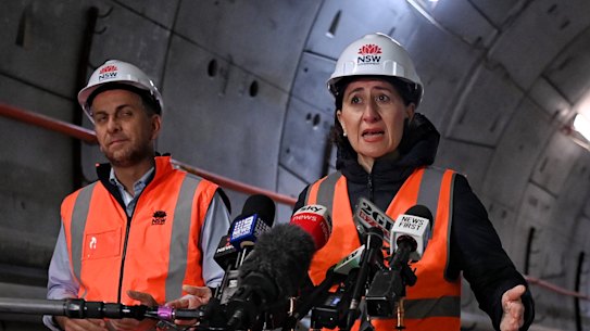 Premier Gladys Berejiklian and Transport Minister Andrew Constance.