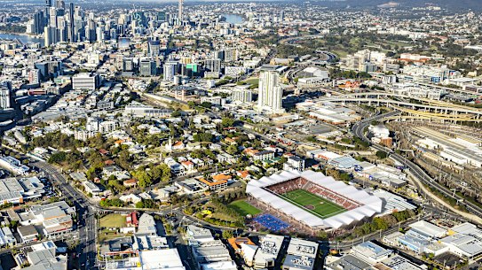 Football Queensland’s proposal for a “tier two” stadium at Perry Park.