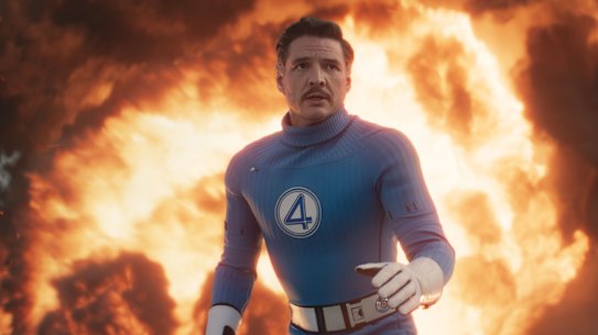 Pedro Pascal as Reed Richards/Mister Fantastic in The Fantastic Four: First Steps.