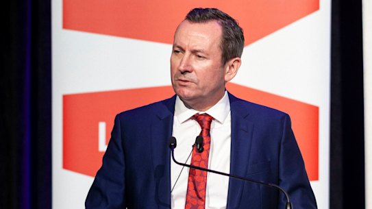 WA Premier Mark McGowan addressing the state's Property Council on Wednesay morning.