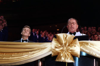 Jeff Kennett and Lloyd Williams at the opening of Crown Casino.