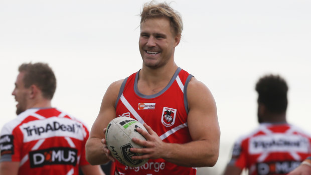 Jack de Belin continues to train and be paid by the Dragons despite being banned from playing.