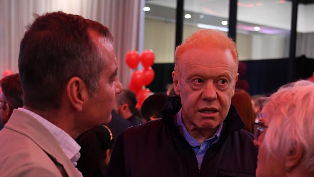 Billionaire Anthony Pratt was an early attendee at Labor's election-night event in Melbourne on Saturday.