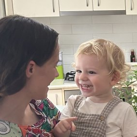 Sophie Roome and her son Rowan, 2.