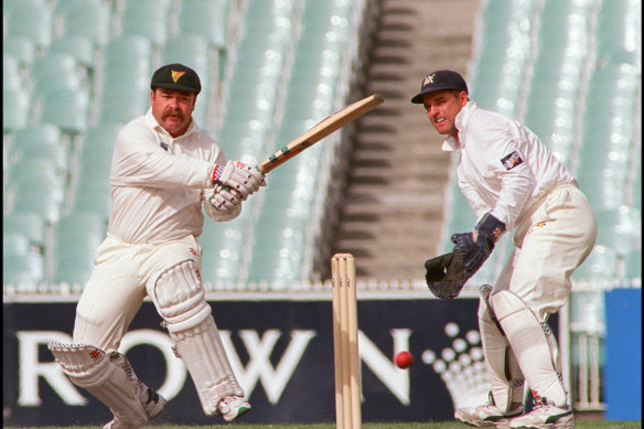 David Boon batting for Tasmania against Victoria at the MCG.
