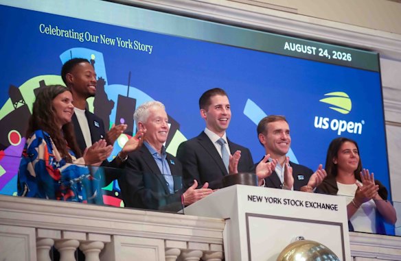 Craig Tiley, third from left, oversaw a huge prizemoney increase for this year’s US Open.