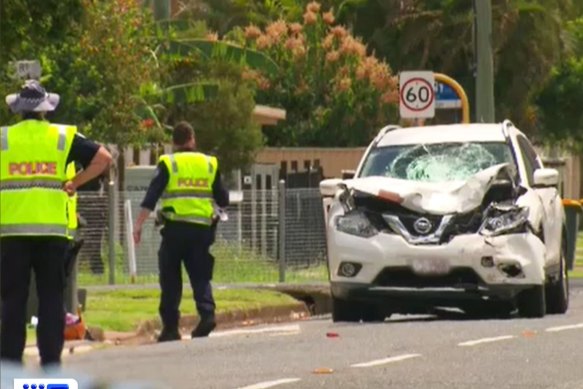 A motorbike rider is fighting for life in hospital after he was allegedly struck by a stolen vehicle at Wynnum West.