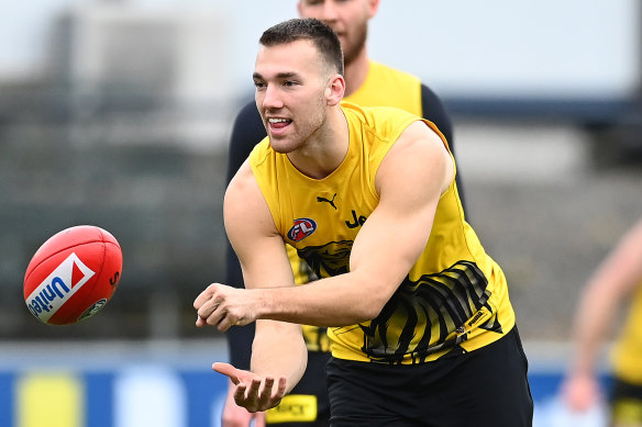Richmond's Noah Balta had a good hit-out in the scratch match against Collingwood.