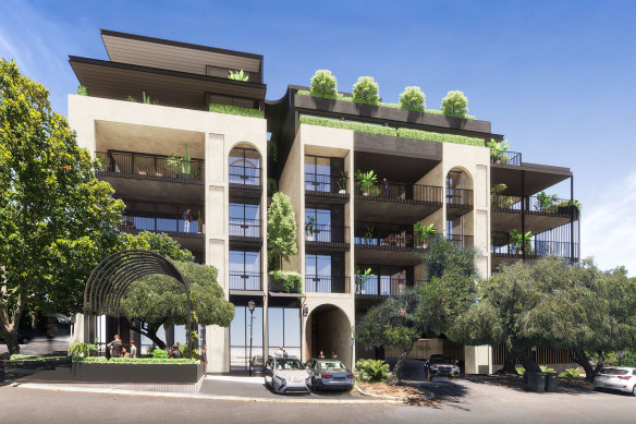 Artist’s impression of the development proposed for 385 Rokeby Road in Subiaco. 