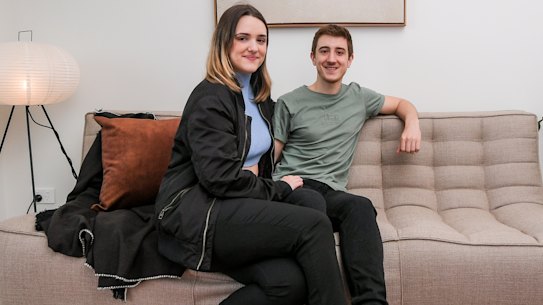 Sofia Corbett and Kai Becker are enjoying their new buid-to-rent apartment.