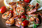 Stock image of grilled prawns
