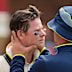 Australia’s Steve Smith receives medical attention during day four.