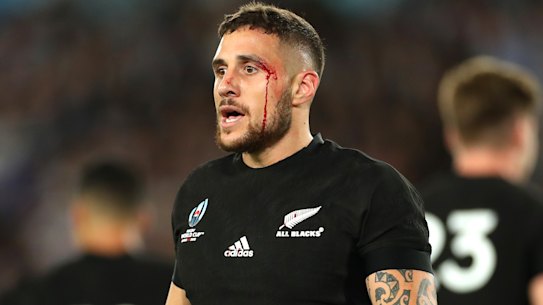 TJ Perenara during the 2019 World Cup semi-final against England. 