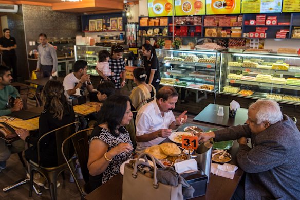 A display of hundreds of sweets greet diners.