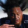 Luciano Leilua was one of the Cowboys’ four tryscorers in their come-from-behind win over Canterbury.