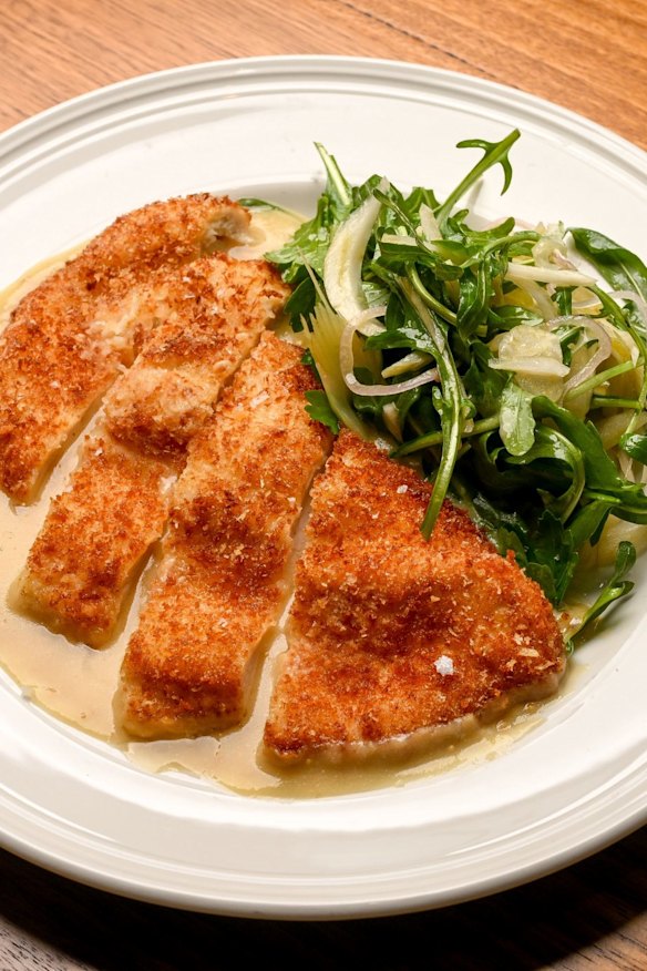Chicken schnitzel.