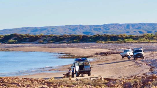 Qualing Pool Beach, about 10 kilometres south of Exmouth, is affectionately known by locals as Barbecue Beach. 