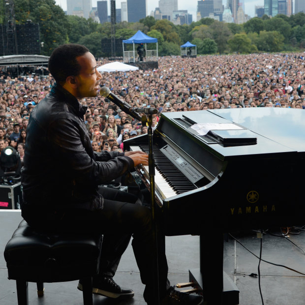 John Legend at the first Global Citizen Festival in New York in 2012.