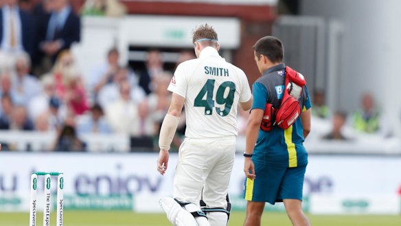 Steve Smith was forced out of the Lord's Test due to concussion after being struck by a bouncer from Jofra Archer.