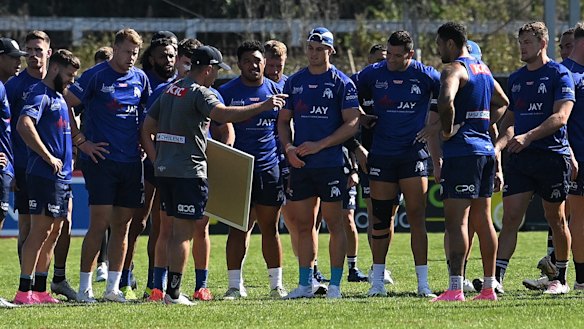 The Bulldogs during their training session on Wednesday.