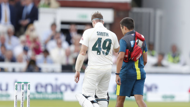 Steve Smith was forced out of the Lord's Test due to concussion after being struck by a bouncer from Jofra Archer.