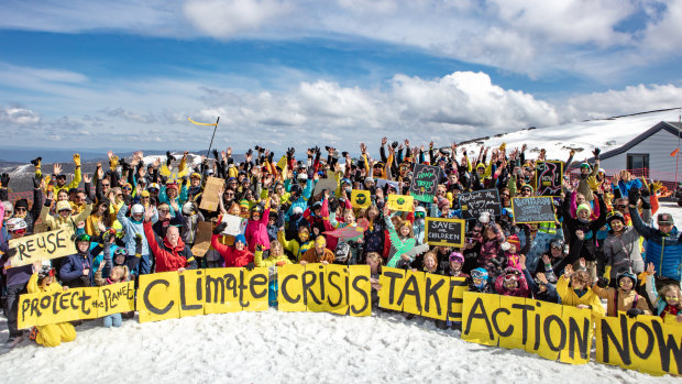Mount Hotham ski resort locals and visitors came together to support the ​Global Climate Strike​. 