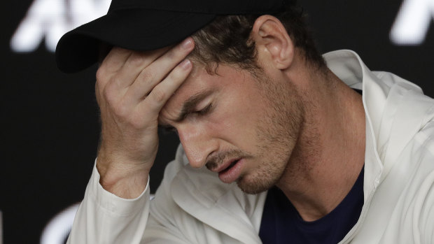 Andy Murray speaks to the press after his elimination from the Australian Open.