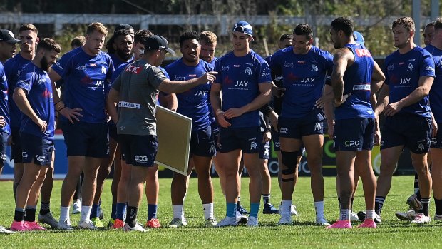 The Bulldogs during their training session on Wednesday.