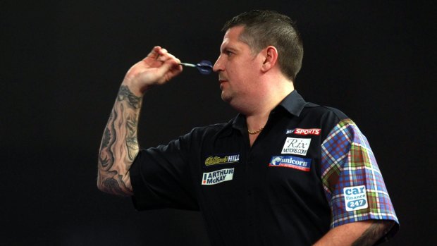 Suspicious: File photo of Gary Anderson, who has been accused of an unusual tactic at the Grand Slam of Darts.