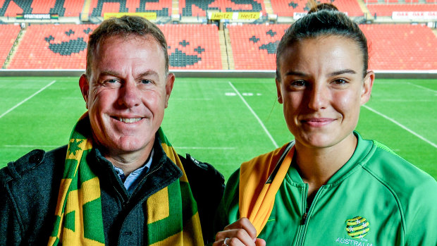  ‘I hold Staj in the highest regard’: Matilda Chloe Logarzo with the former coach. Mystery still surrounds the sacking of ALen Stajcic.